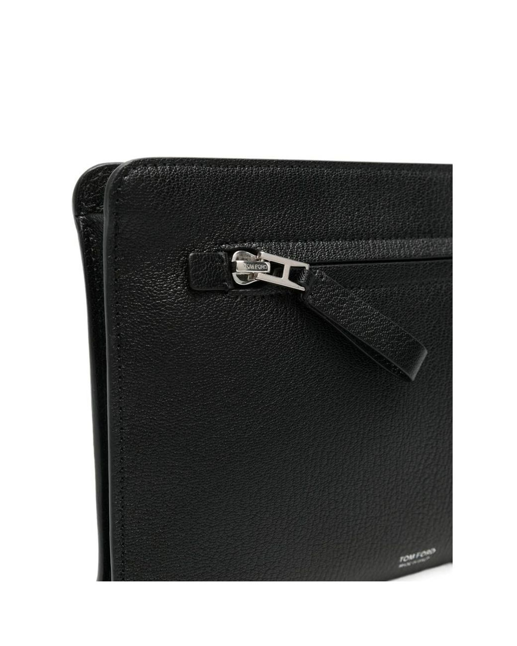 Tom Ford Black Zip-Top Clutch for men