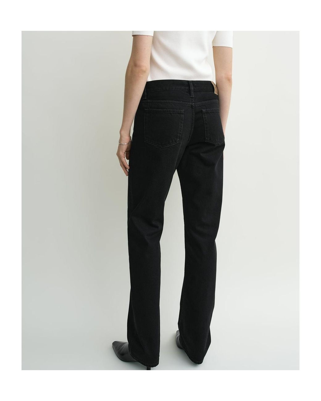 Totême Black Low-Cut Straight-Leg Jeans