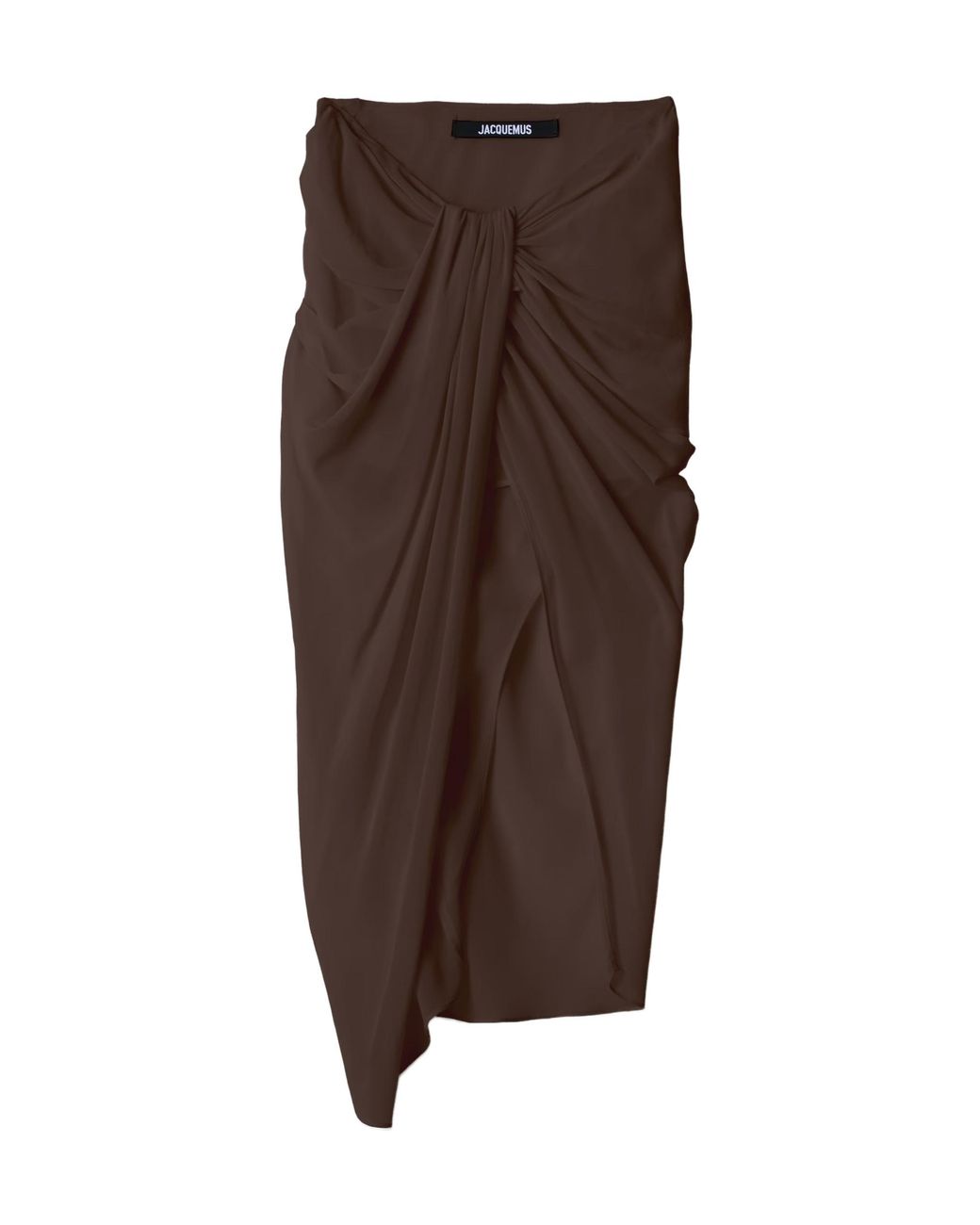 Jacquemus Brown The Paréo Draped Asymmetric Hem Skirt
