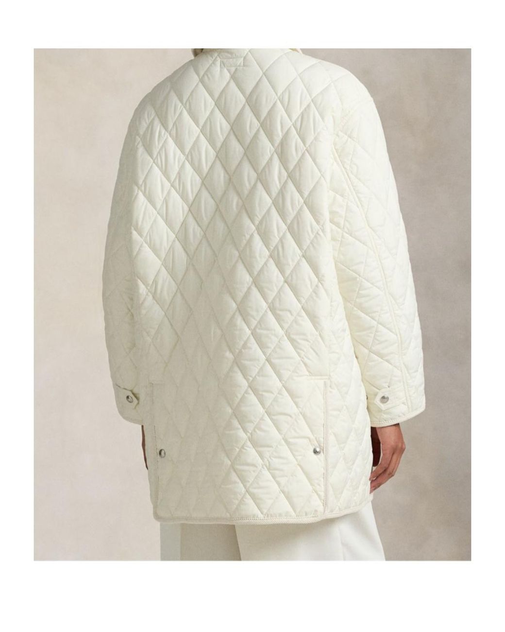 Polo Ralph Lauren White Quilted Slim-Fit Cotton Coat