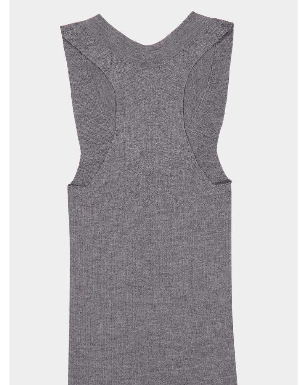 Stella McCartney Gray Sleeveless Asymmetric Top