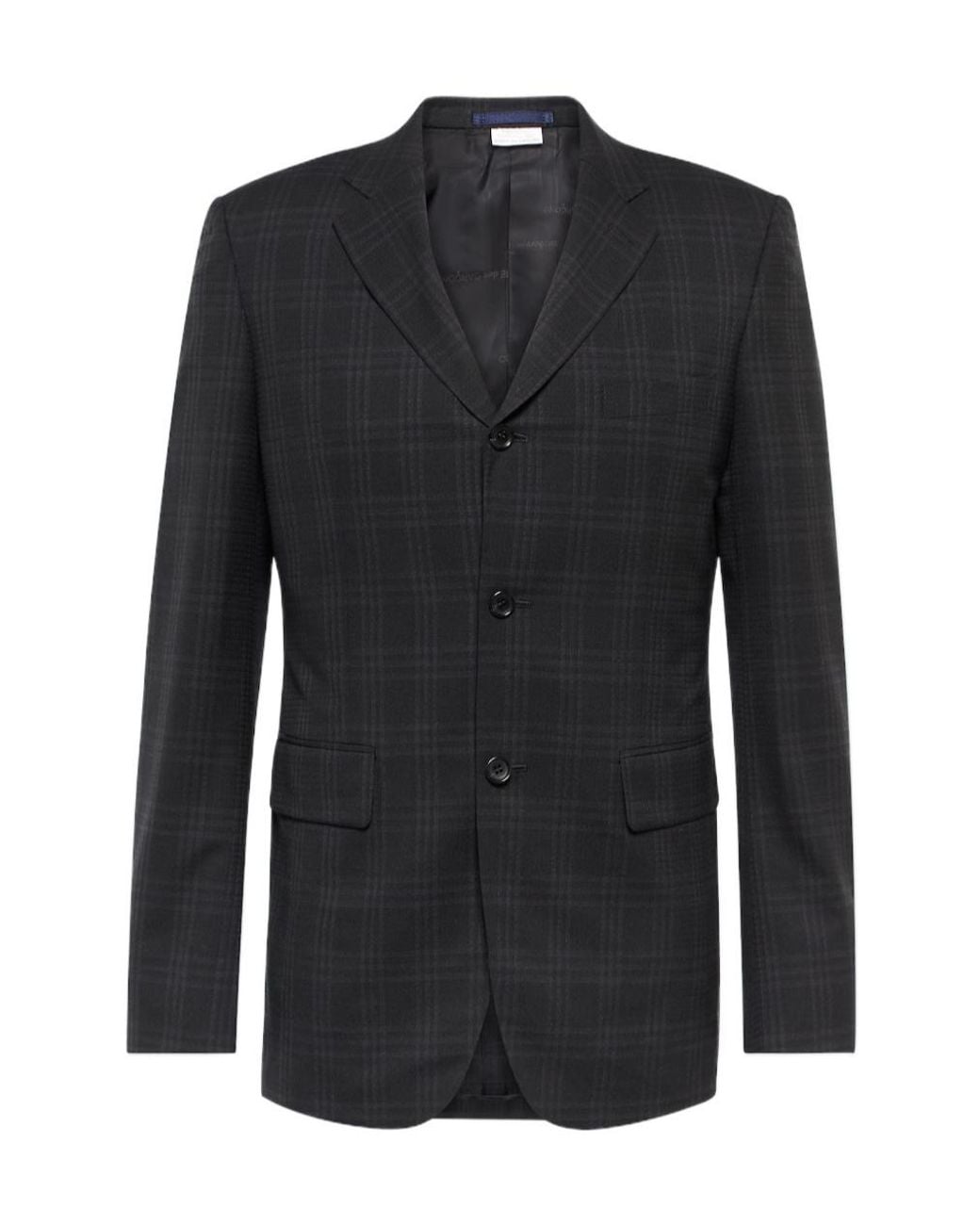 Comme des Garçons Black Plaid Suit Jacket for men