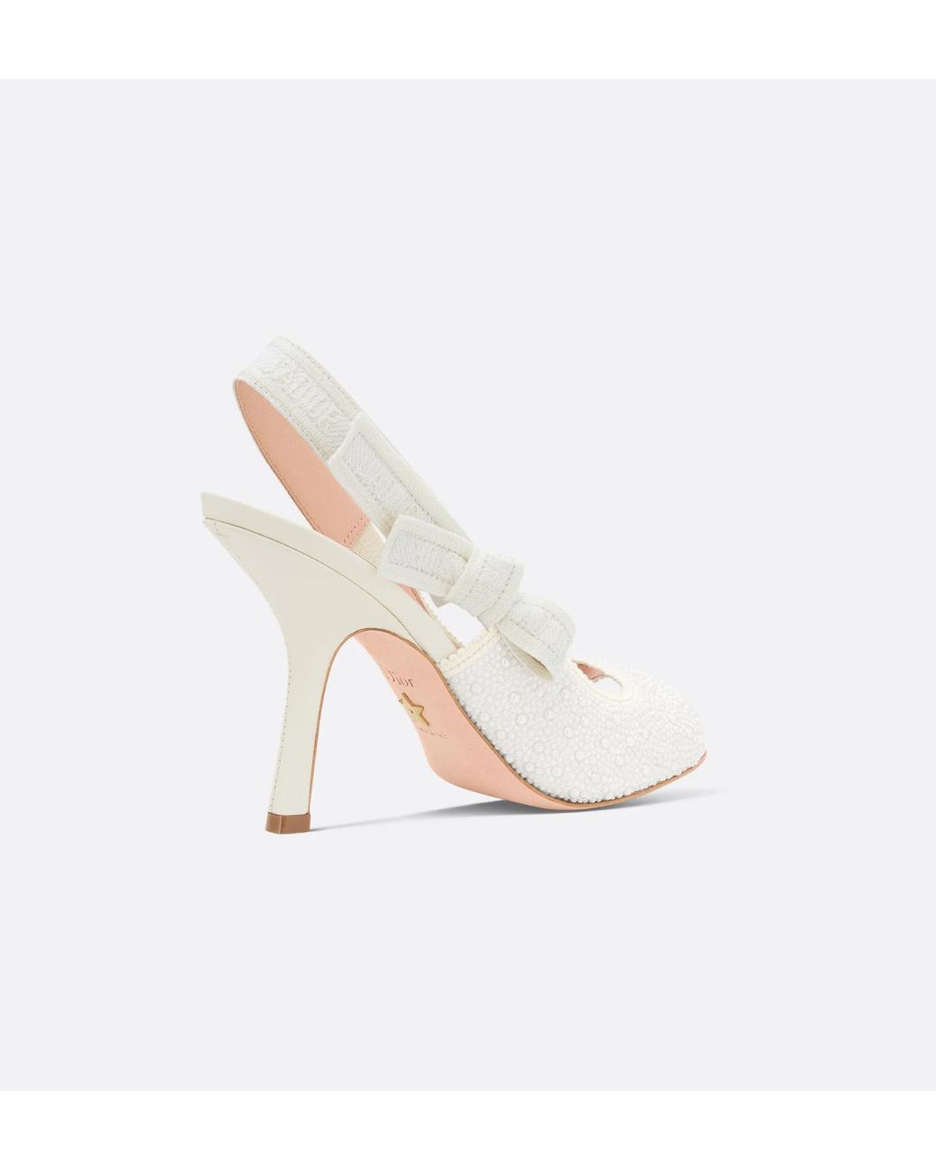 Dior White J'A Heeled Slingback Sandal