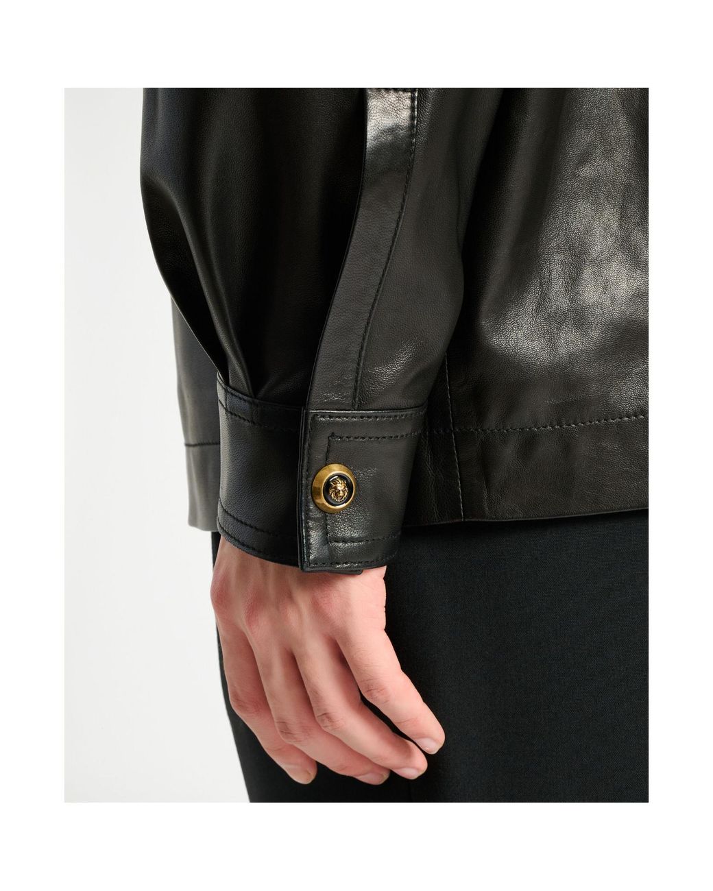 Balmain Black Collared Button-Up Jacket for men