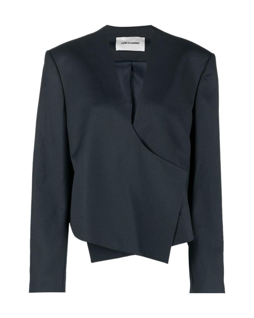 Low Classic Blue Asymmetric Layered Jacket