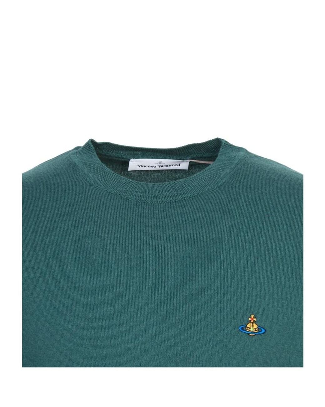 Vivienne Westwood Green Alex Orb-Embroidered Sweater for men