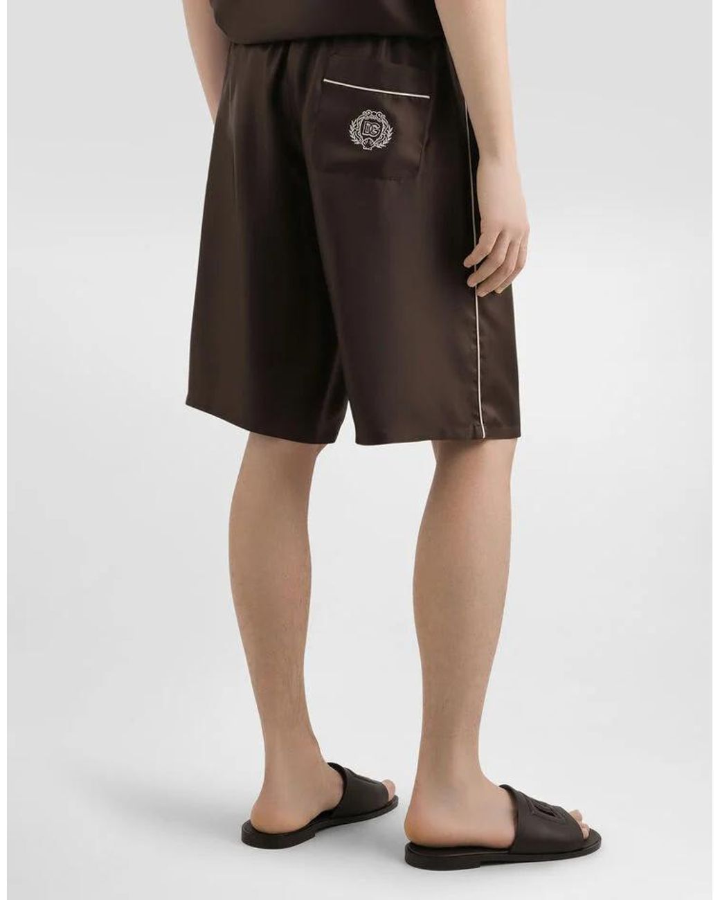 Dolce & Gabbana Black Drawstring-Waist Shorts for men