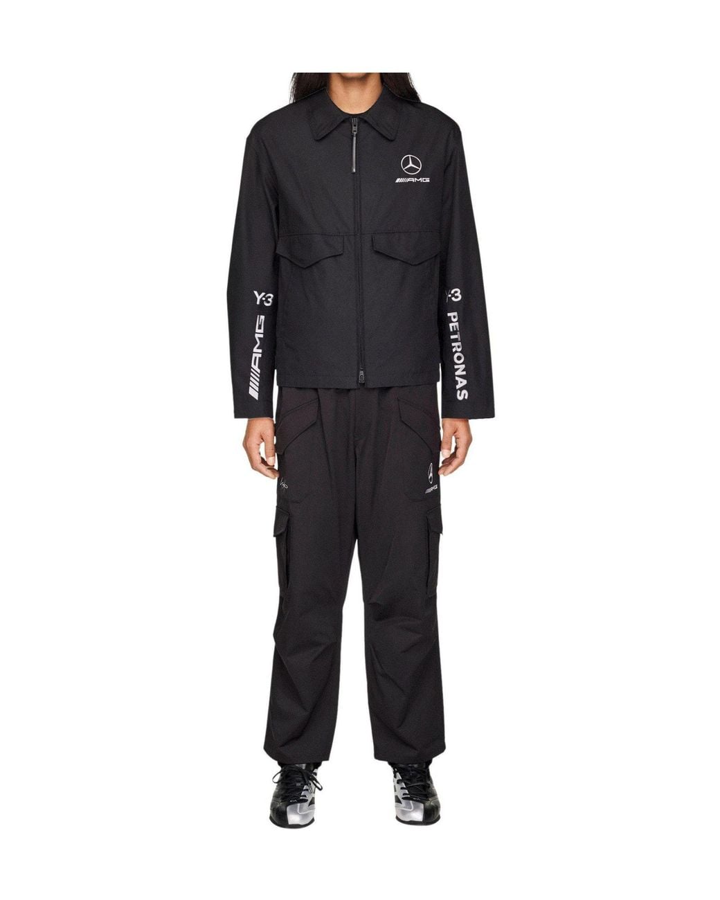 Y-3 Black Mercedes Cargo Trousers for men