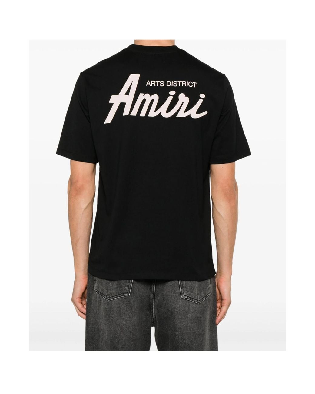 Amiri Black Logo Printed Crewneck T-Shirt for men