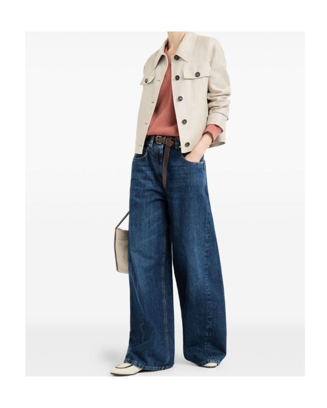 Brunello Cucinelli Natural Buttoned Shirt Blazer
