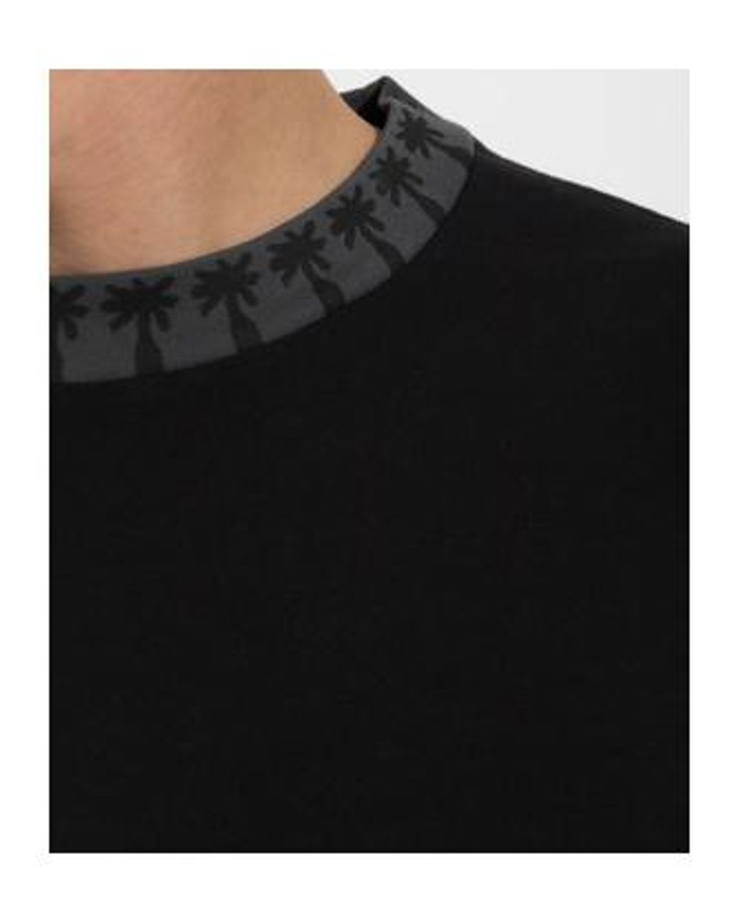 Palm Angels Black Long-Sleeve Pure Cotton T-Shirt for men