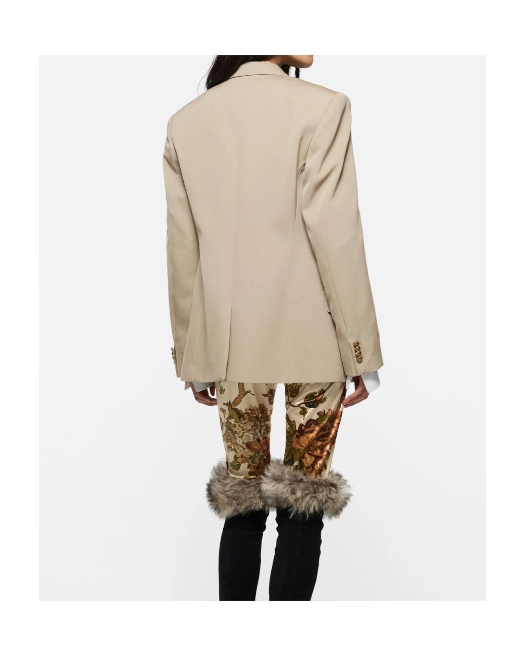 Acne Natural Layered Wool Suit Jacket