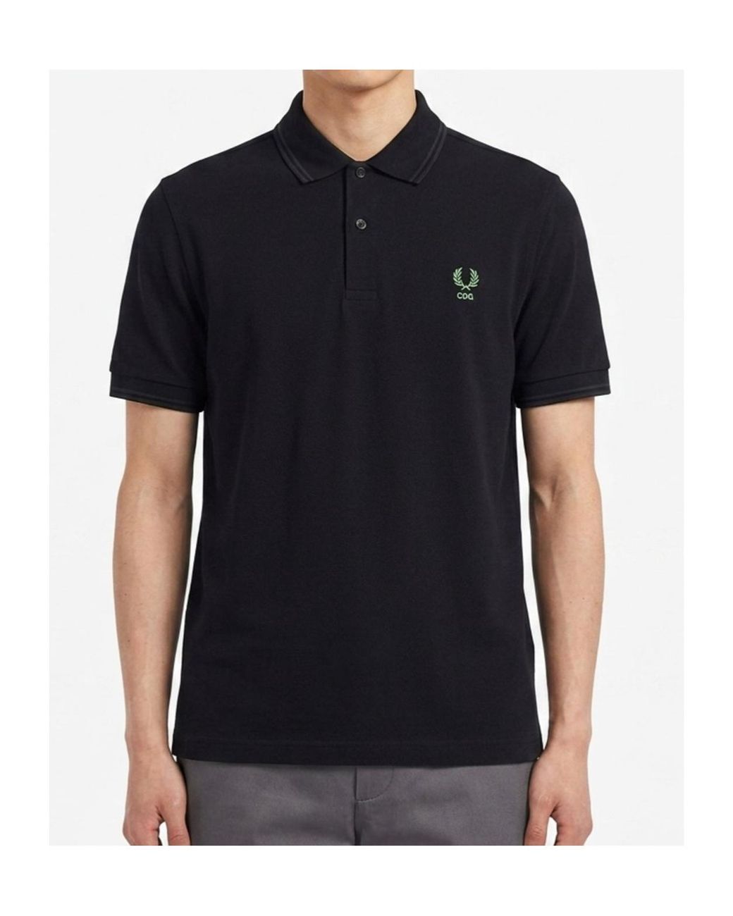 Comme des Garçons Black Comme Des Garçons Shirt X Fred Perry Logo Embroidered Polo Shirt for men