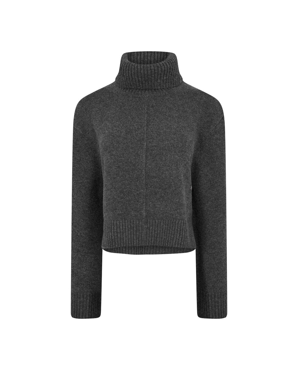 Ganni Black Slim-Fit High-Neck Knit Sweater