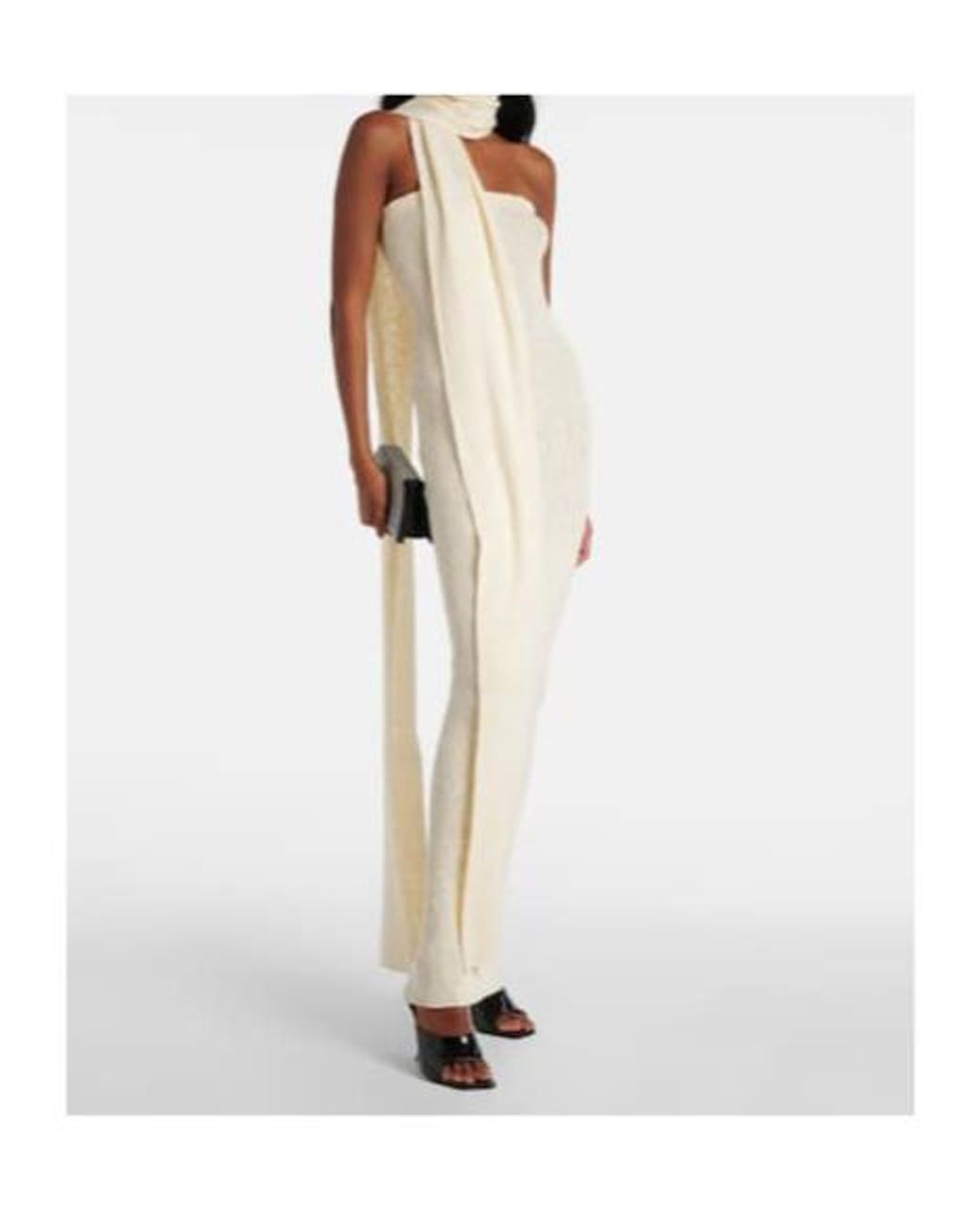 Magda Butrym White Scarf-Detail Linen And Cotton Maxi Dress