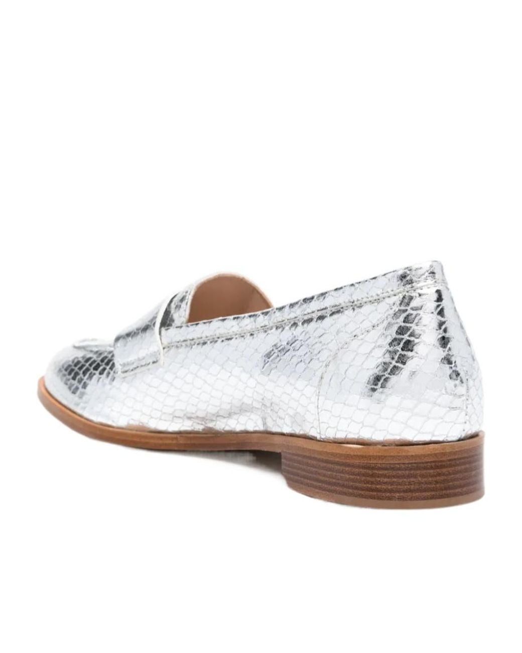 P.A.R.O.S.H. White Snake-Effect Loafers