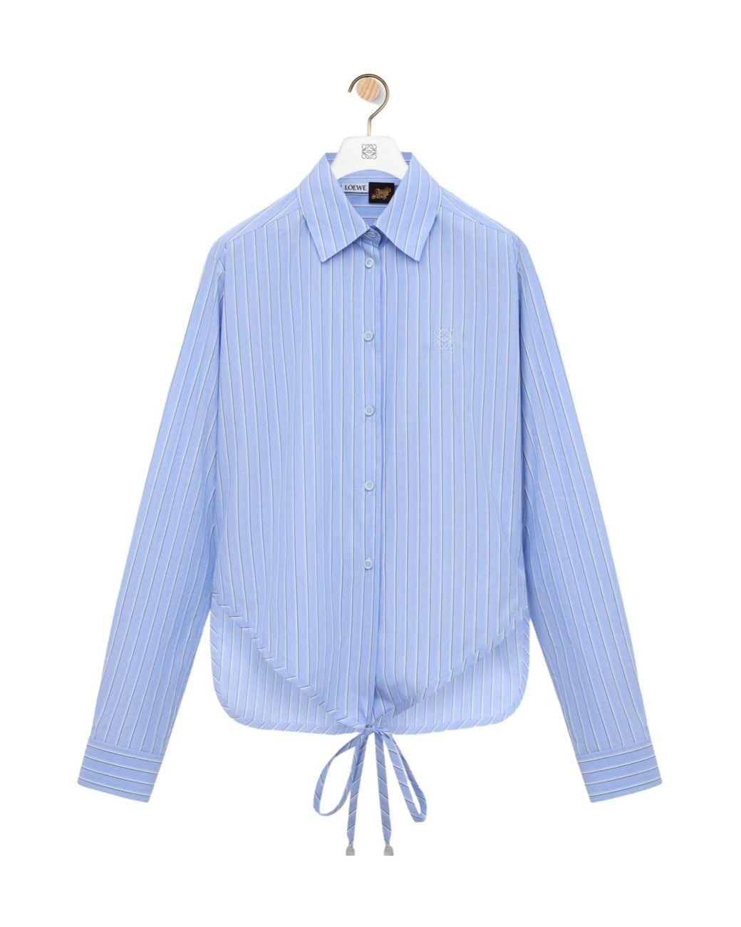 Loewe Blue Wrap-Tie Striped Shirt