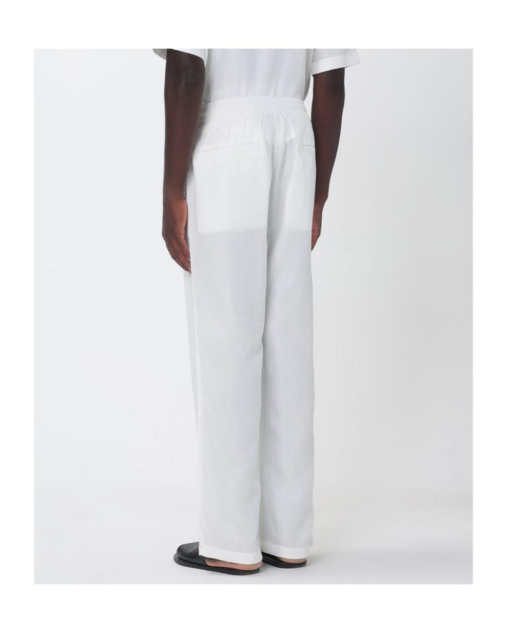 DIESEL White Elastic-Waist Casual Trousers for men