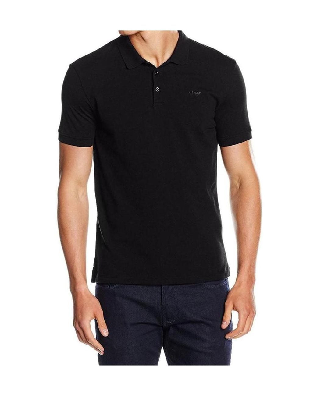 Armani Jeans Black Logo Polo Shirt for men