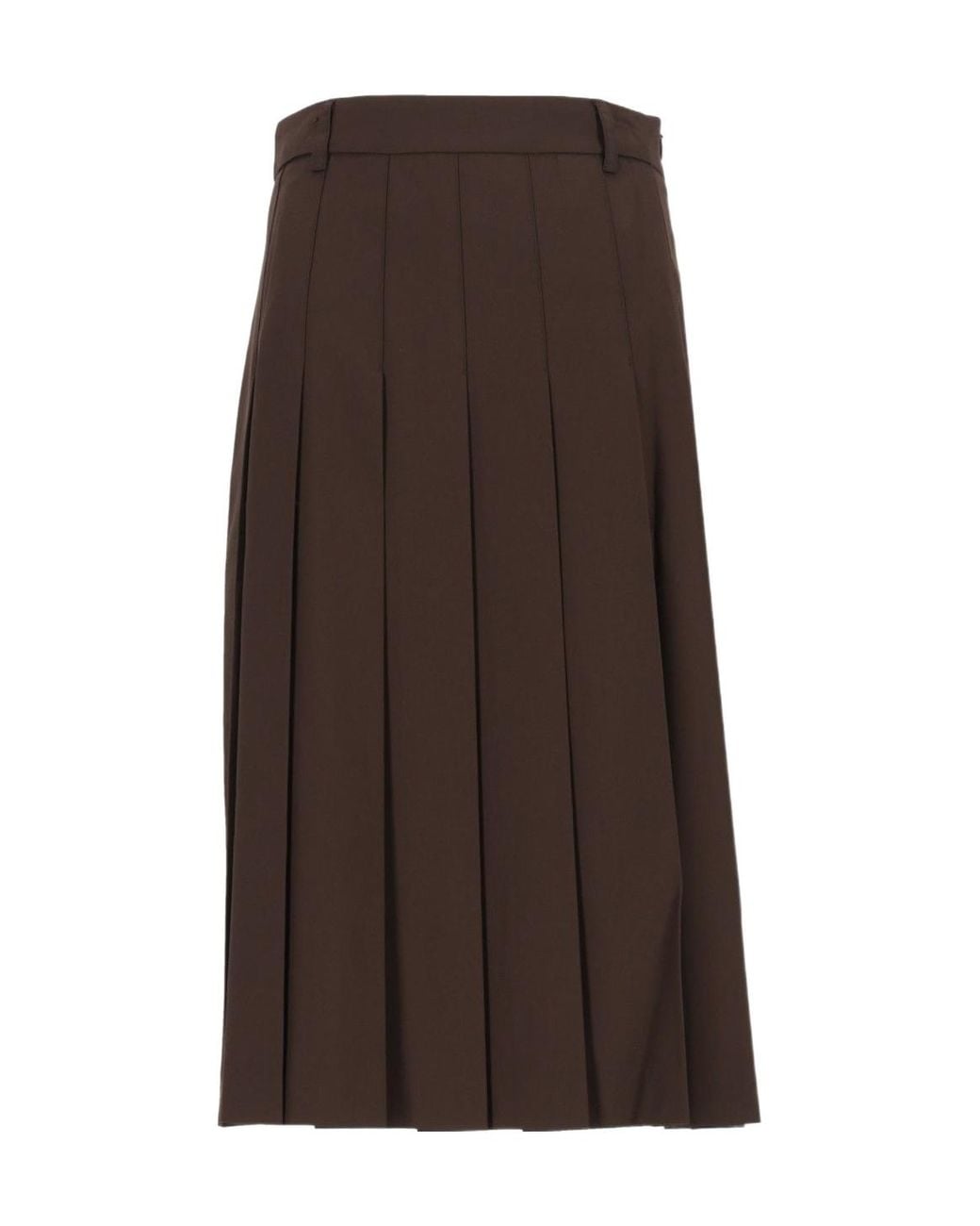 DUNST Brown Pleated Long Skirt