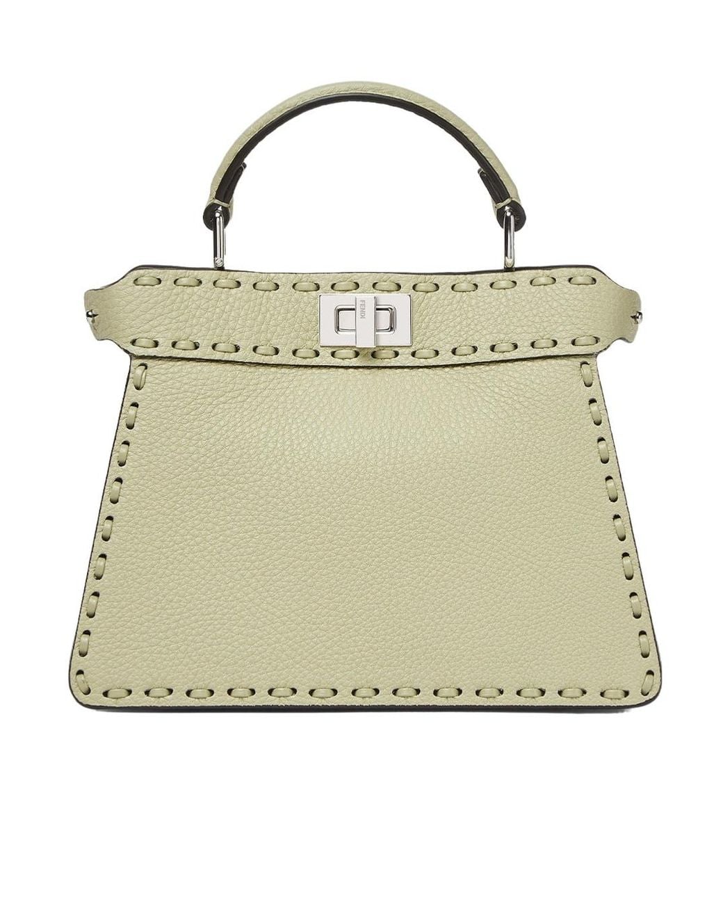 Fendi Metallic Sage Selleria Bag With 306 Hand-Sewn Topstitches