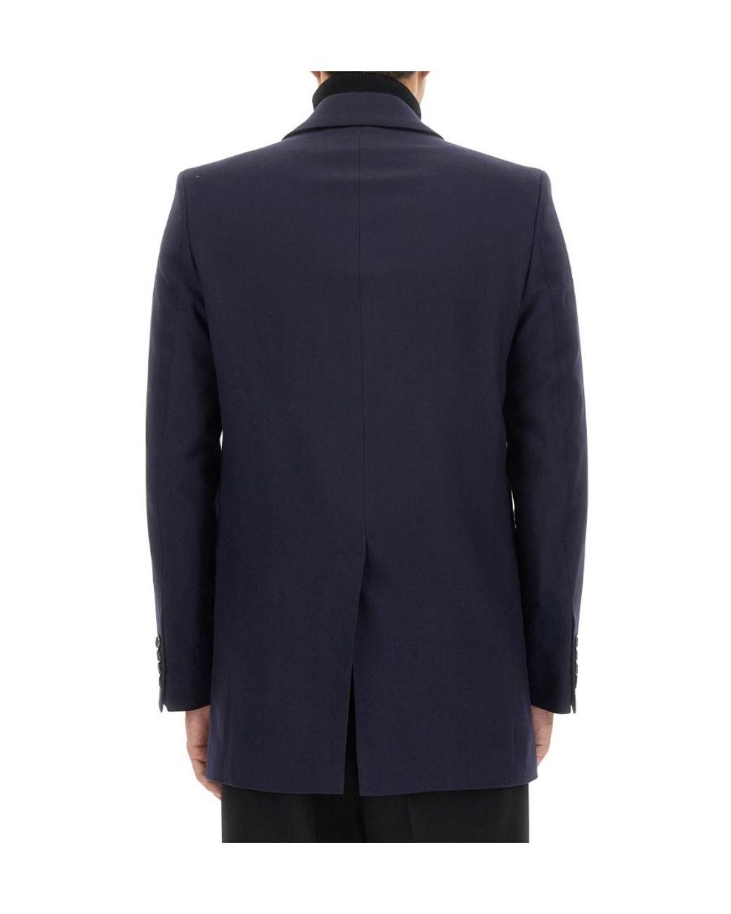 AMI Blue V-Neck Double-Breasted Tailored Blazer for men