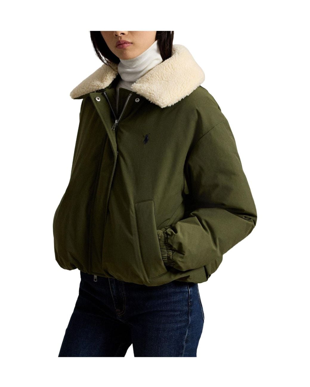 Polo Ralph Lauren Green Cropped Padded Coat