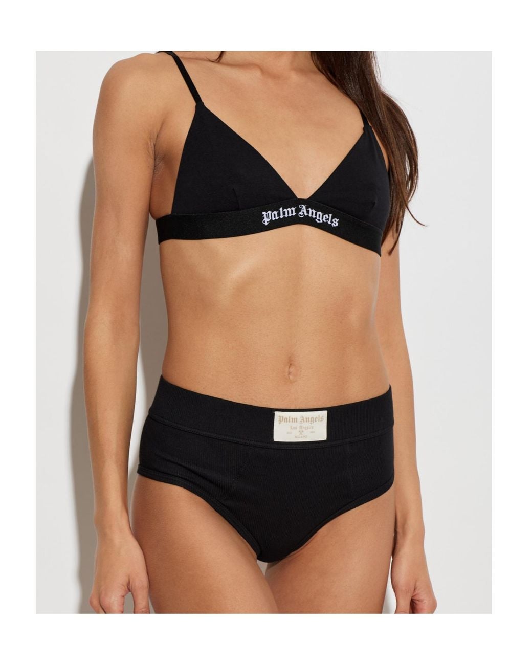 Palm Angels Black Logo Bra