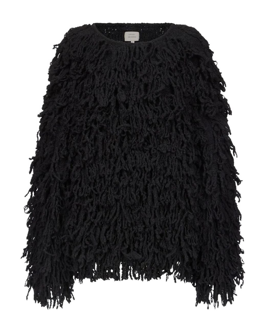 Loulou de Saison Black Gabin Fringed Jumper