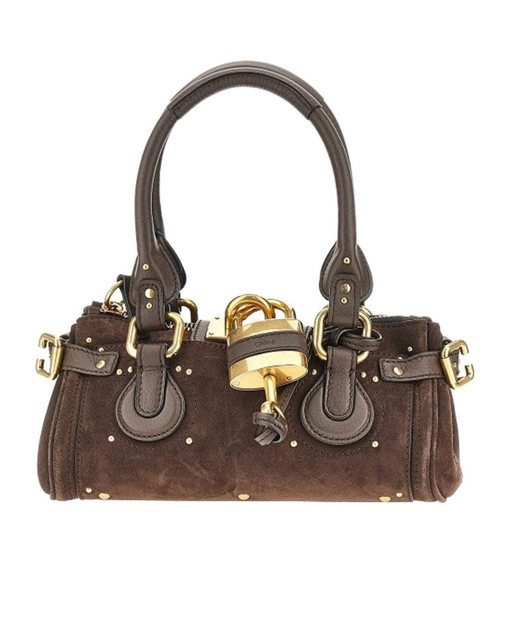Chloé Brown Chloé Small Paddington Padlock Shoulder Bag