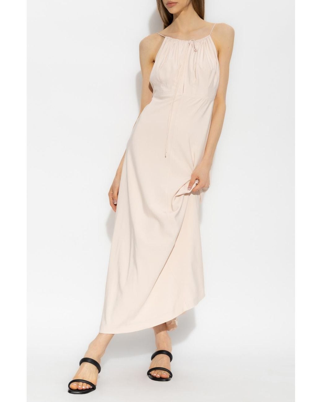 Totême White Totême Cut-Out Detailed Sleeveless Maxi Dress