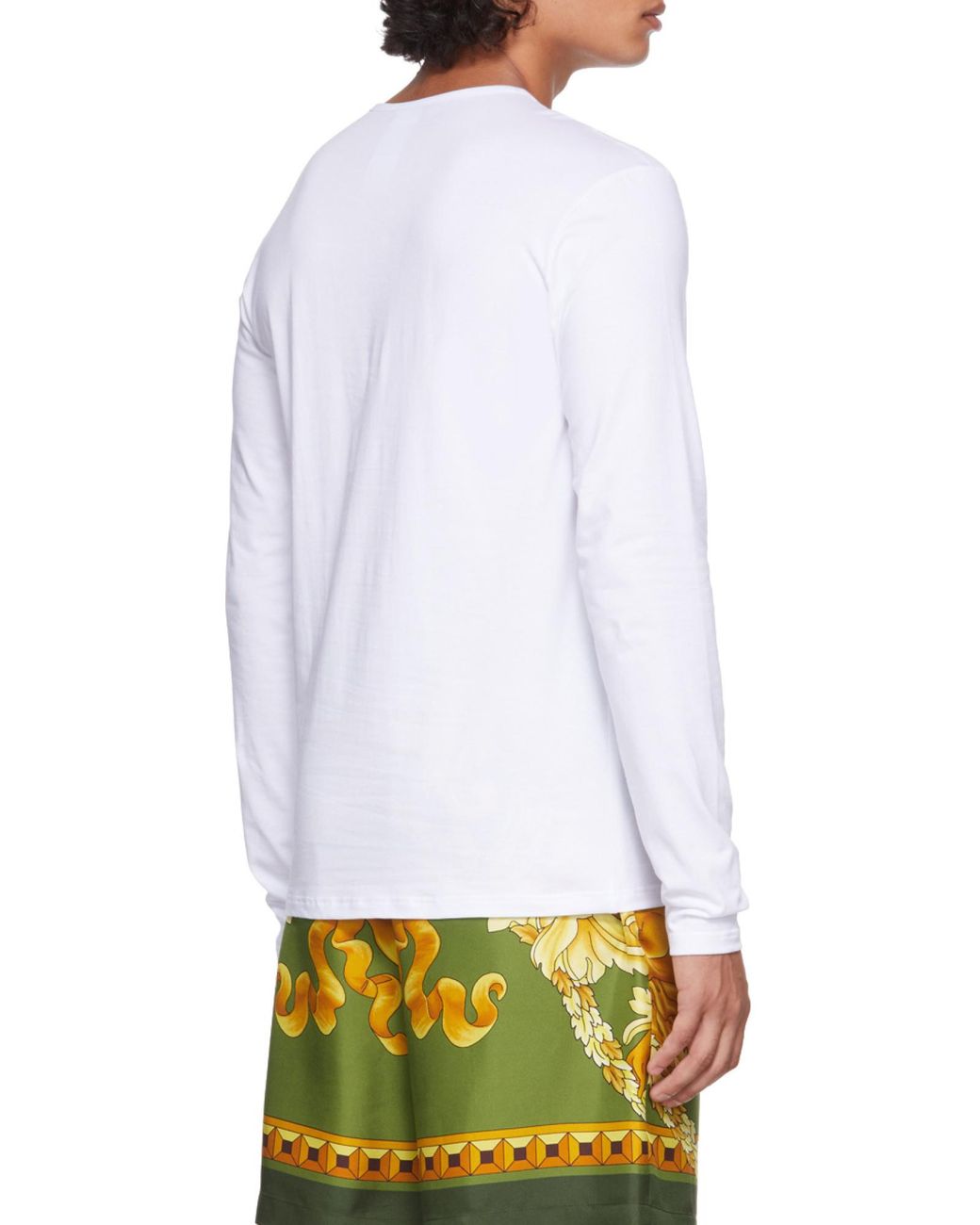 Versace White Logo Long-Sleeve Top for men
