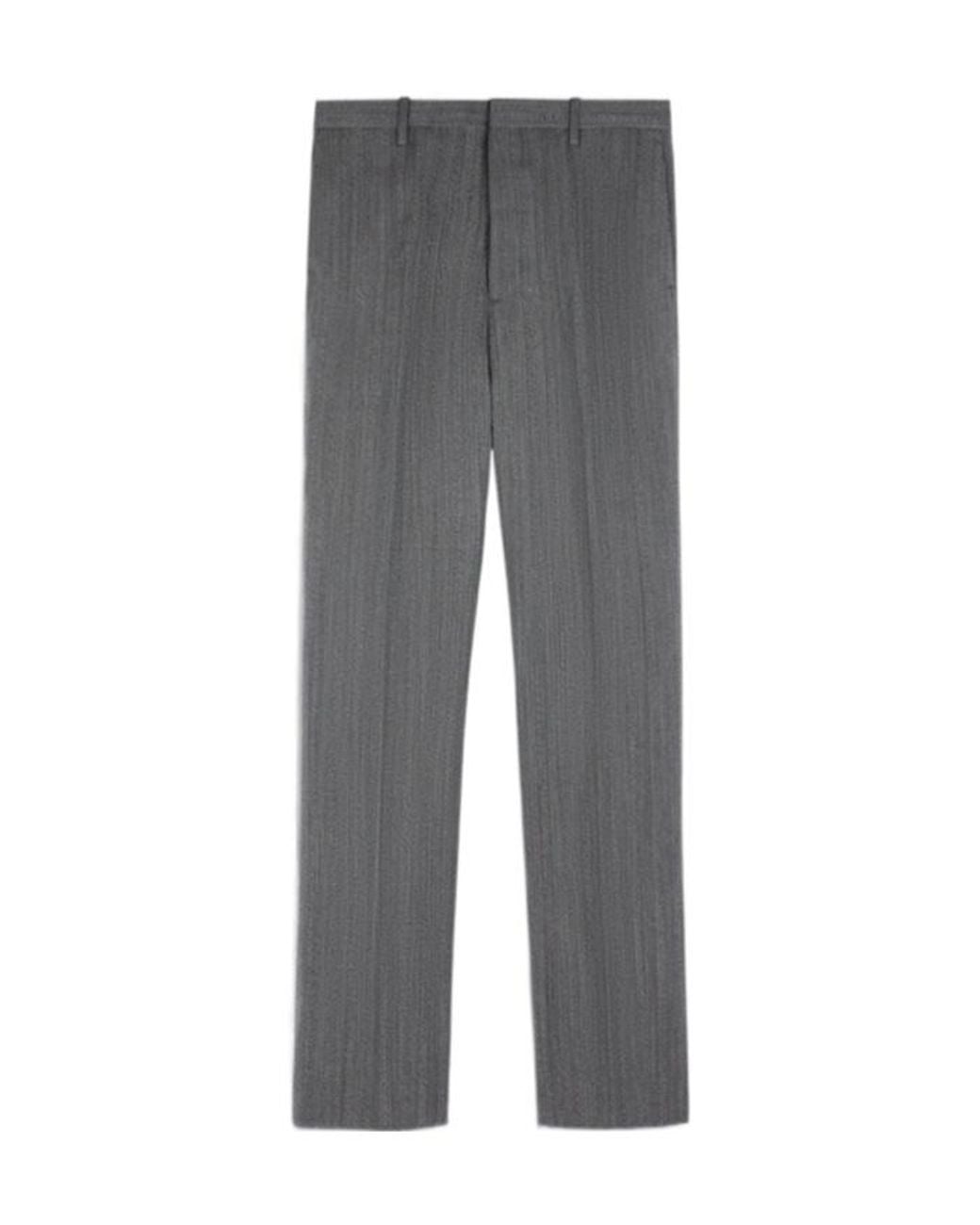 Tod's Gray Creased Straight-Leg Trousers for men