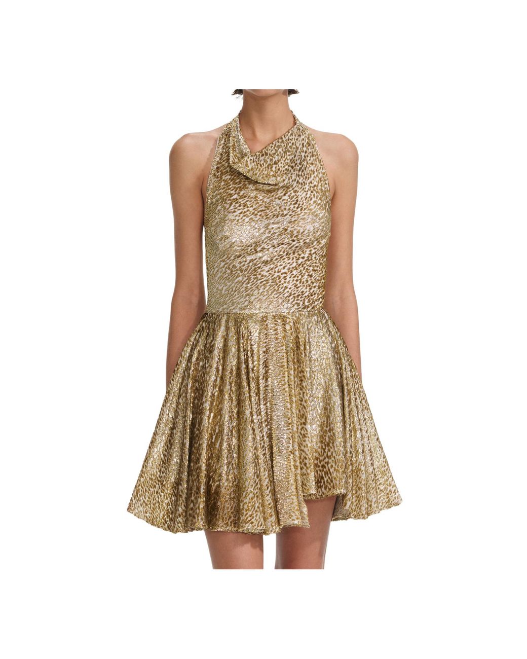 Self-Portrait Natural Leopard Printed Mini Dress