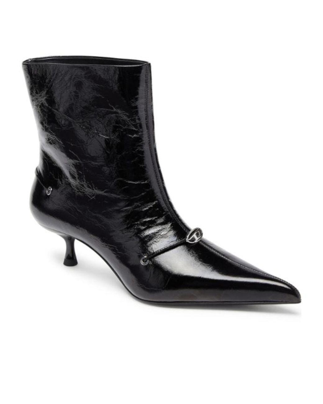 DIESEL Black D Jewels Kitten-Heel Ankle Boots