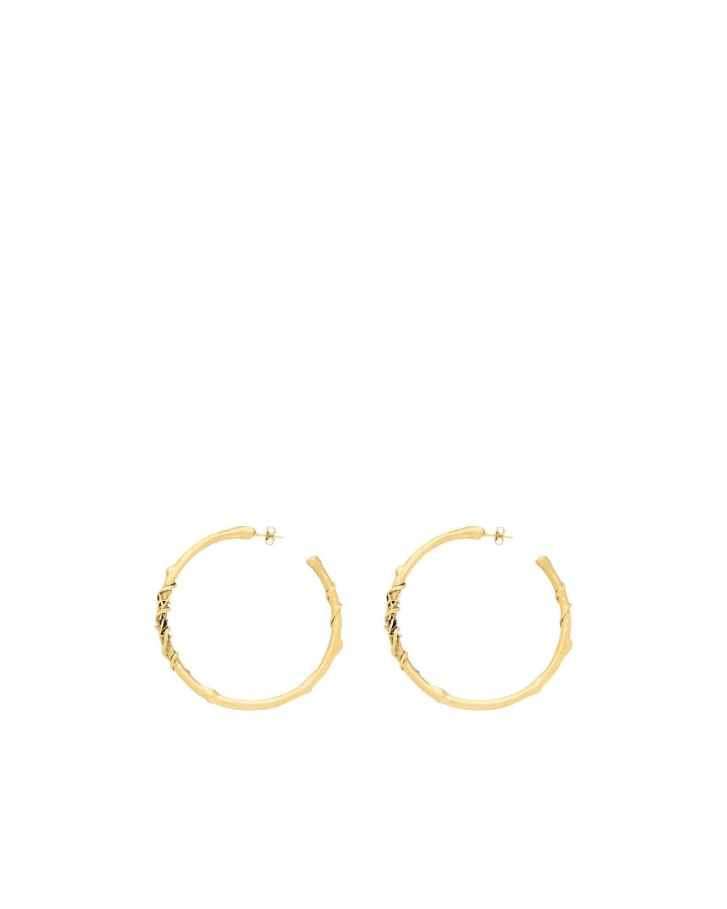 Saint Laurent Metallic Cassandre Mulberry Hoop Earrings