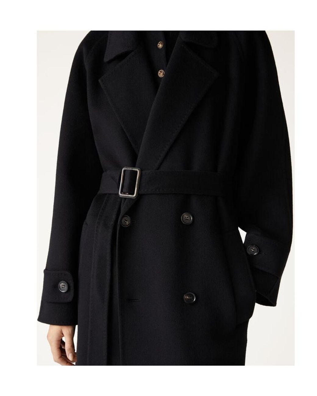 Loro Piana Black Double-Breasted Coat