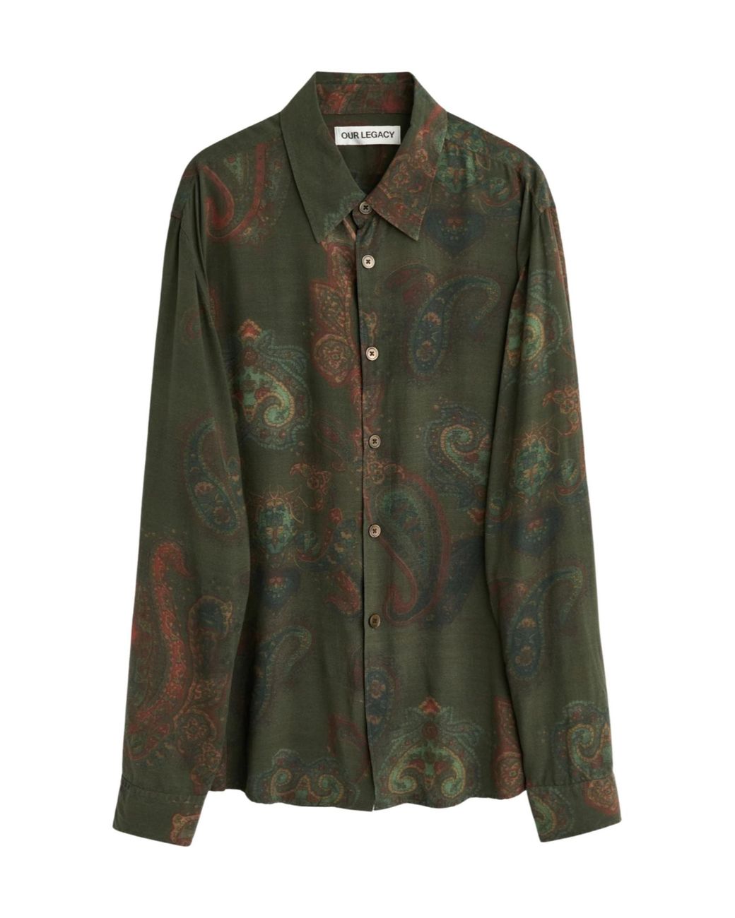 Our Legacy Green Beyond Forgotten Paisley Print Shirt for men