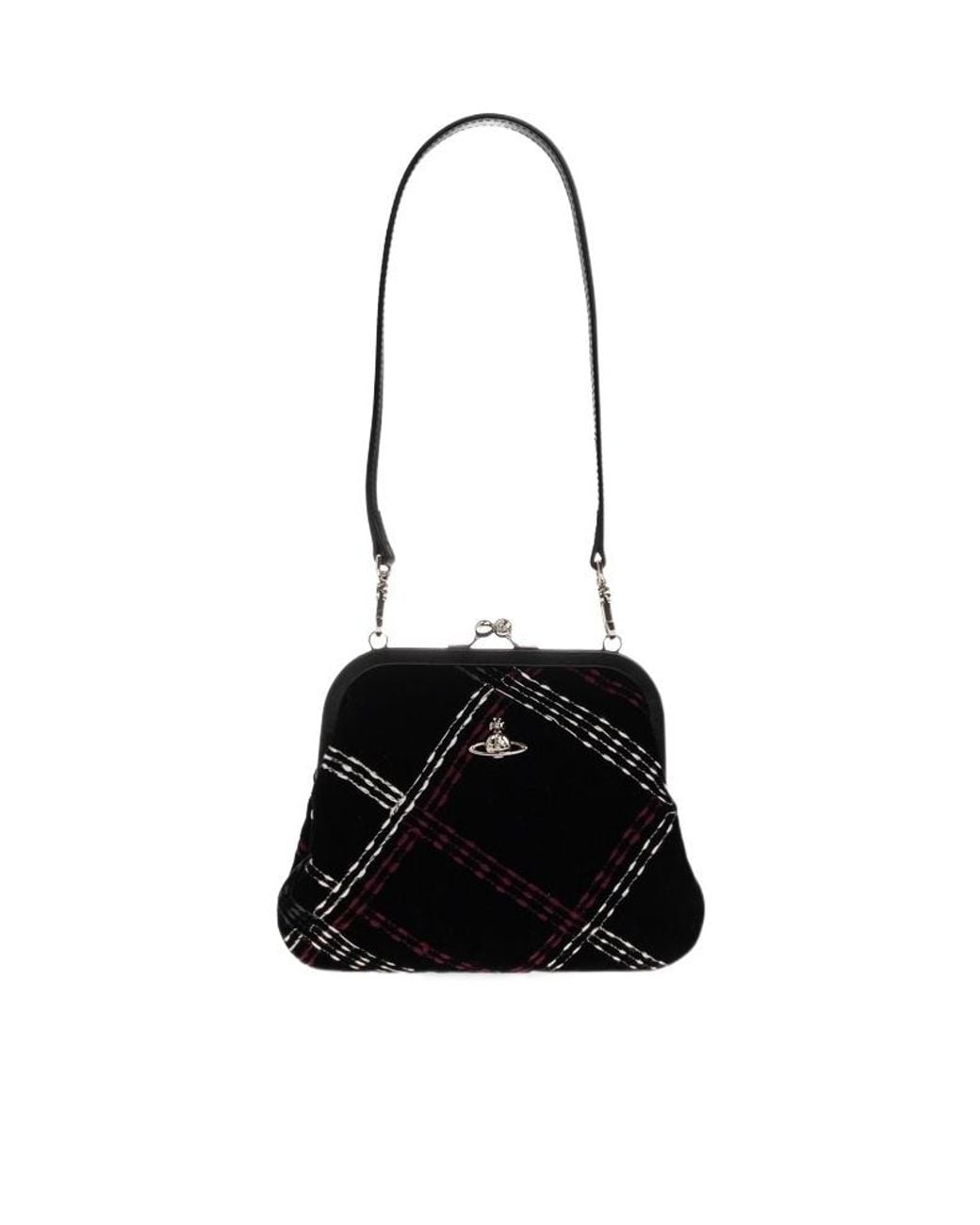 Vivienne Westwood Black Vivienne Checked Shoulder Bag
