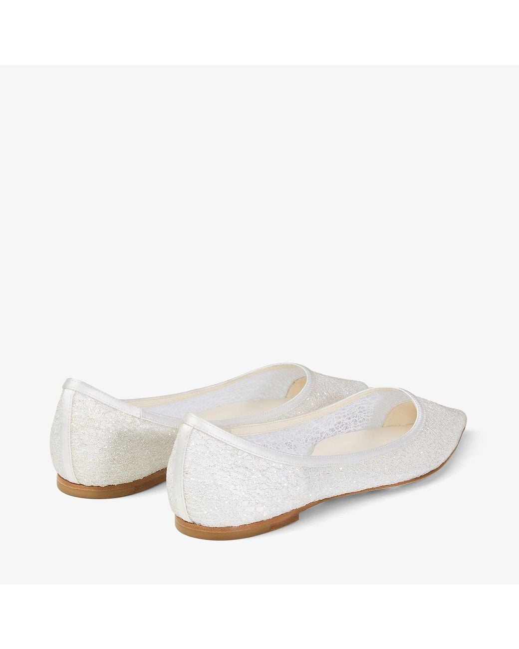 Jimmy Choo White Candyfloss Glitter Flats