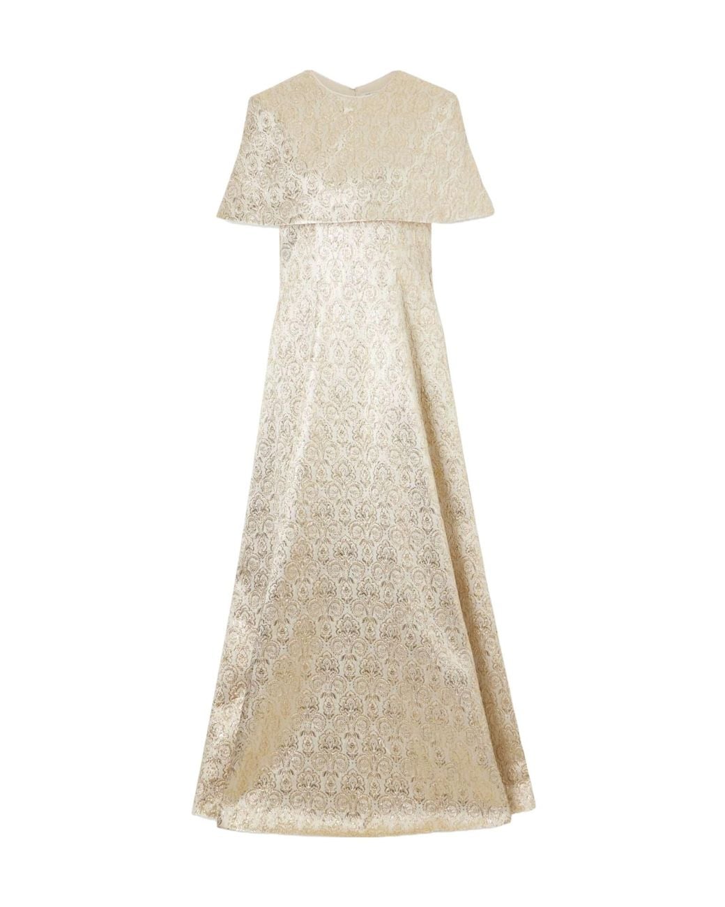 Emilia Wickstead Natural Lucretia Metallic Jacquard Gown