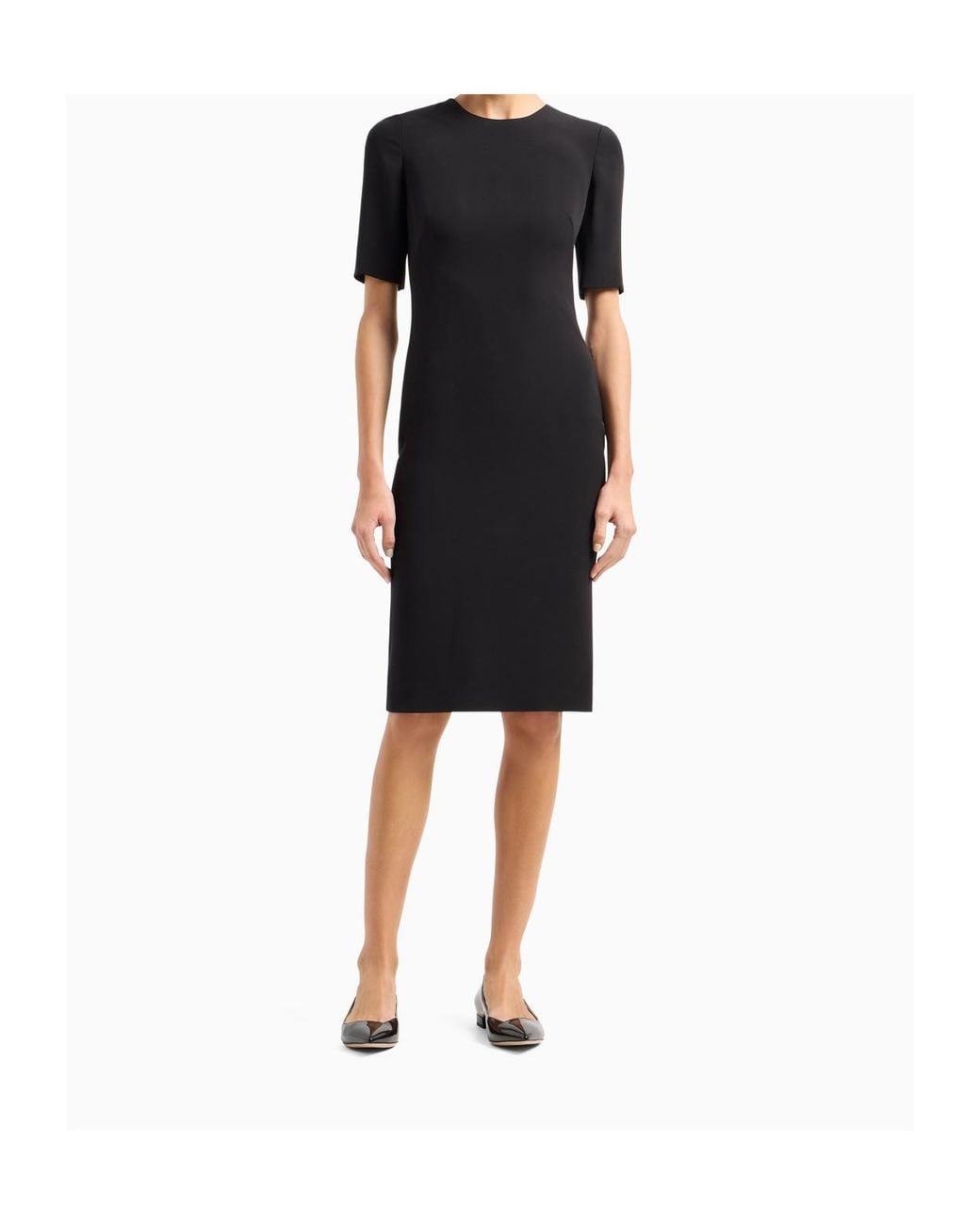 Giorgio Armani Black Short Sleeve Pencil Dress