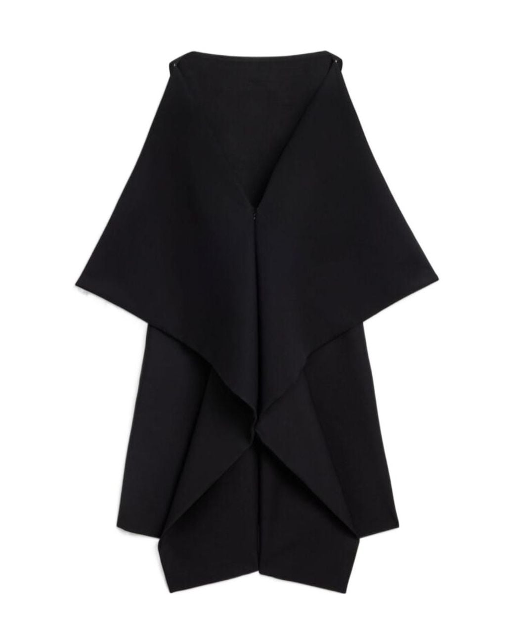 Jil Sander Black 319 Draped Panel Dress