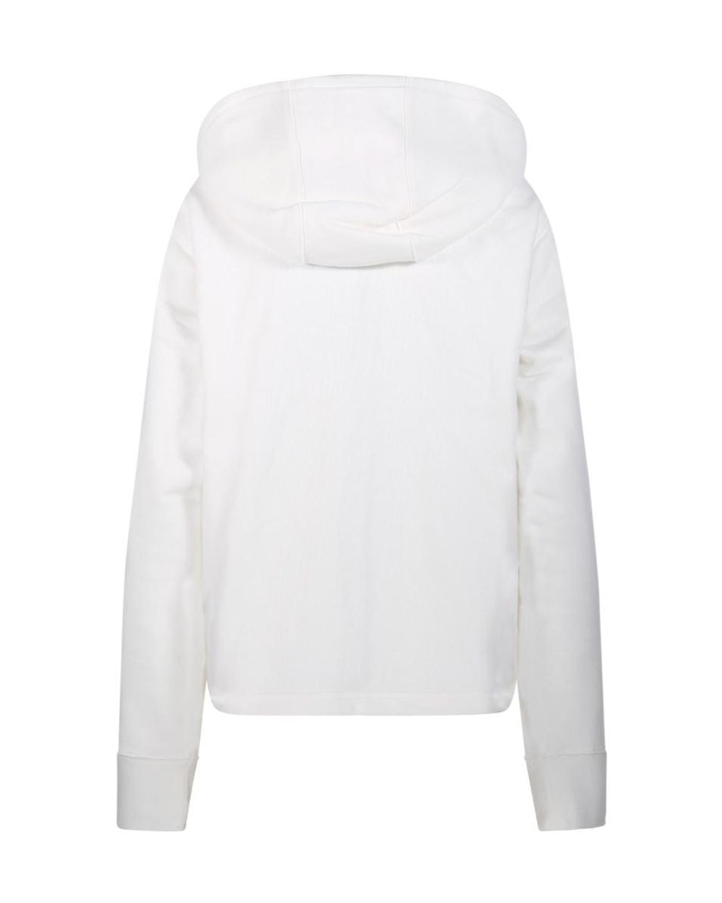 Burberry White Check-Band Zip-Up Hoodie