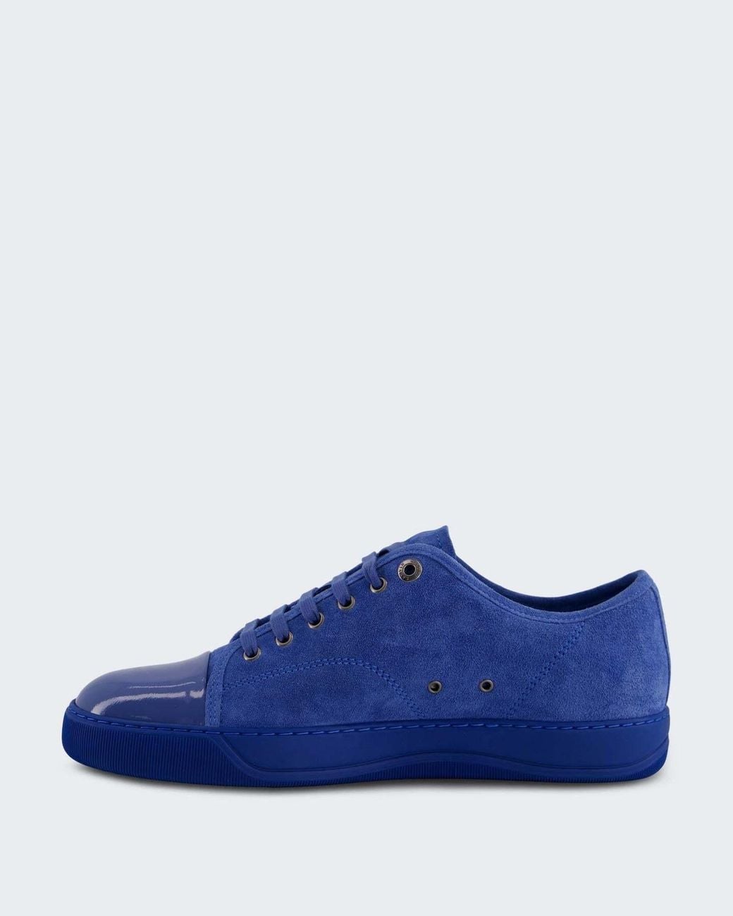 Lanvin Blue Lace-Up Panelled Sneakers for men