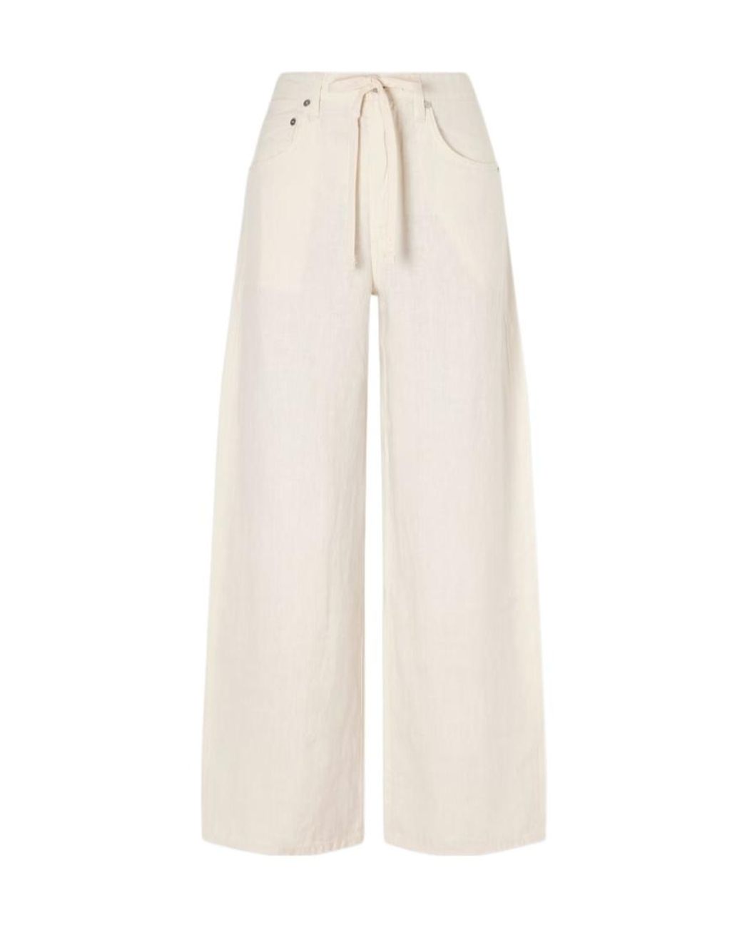 Citizens of Humanity White Brynn Linen Straight-Leg Pants