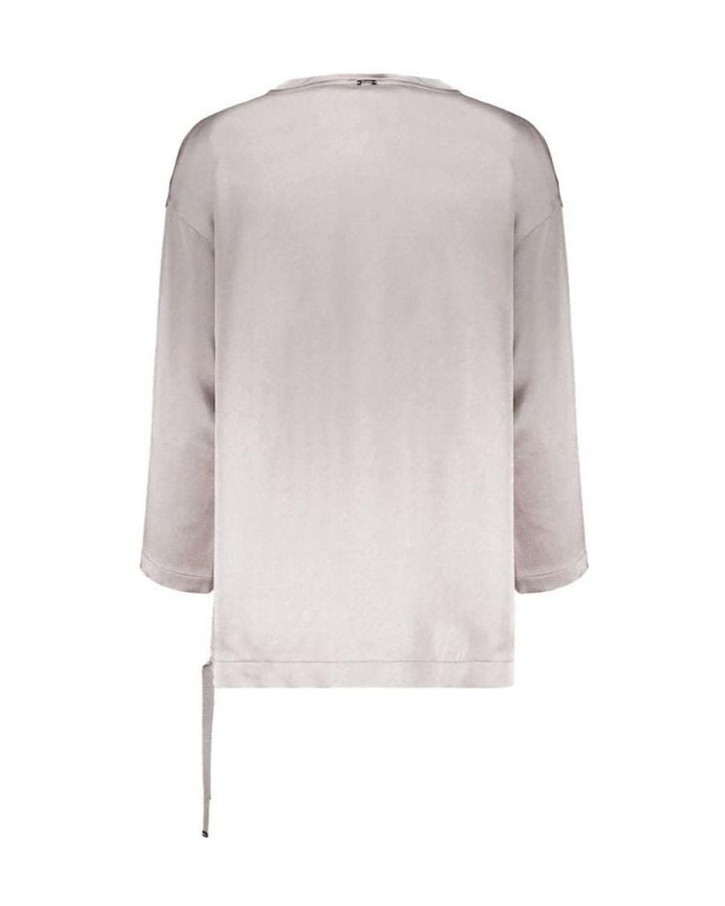 Herno Gray Drawstring V-Neck Blouse