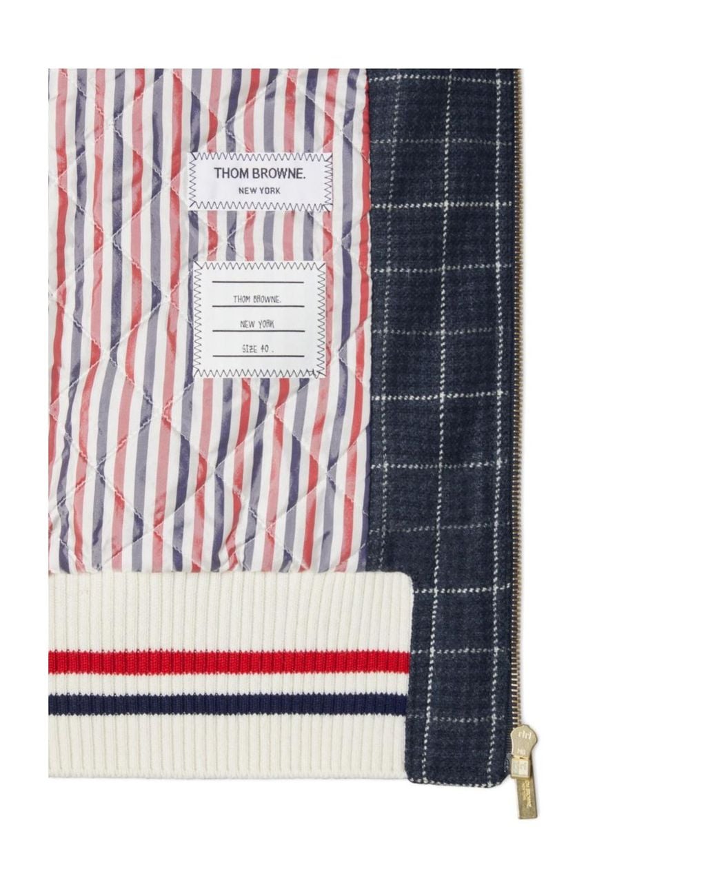 Thom Browne Blue Windowpane Houndstooth Teviot Tweed Jacket