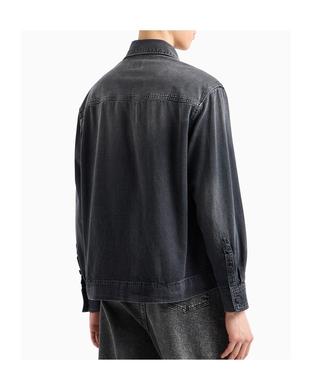 Emporio Armani Gray Denim Shirt Jacket for men