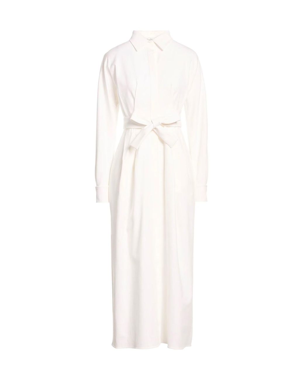 Max Mara White Maxi Dress Cotton, Elastane